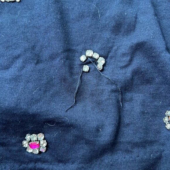Jcrew | size small navy t shirt embellished - Picture 2 of 3